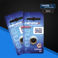 2 шт., литиевые батареи Renata CR1632, 3 в, 100 оригинальный бренд, аккумулятор renata 1632
