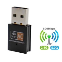 Двухдиапазонный USB Wi-Fi адаптер 600 Мбит/с 2,4 ГГц + 5 ГГц, беспроводная сетевая карта, беспроводной USB Wi-Fi адаптер, Wi-Fi ключ, сетевая карта для ПК
