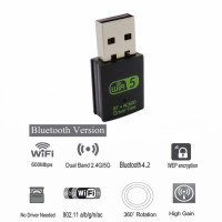 USB Wi-Fi Bluetooth адаптер 600 Мбит/с, 2,4/5,8 ГГц