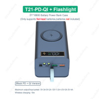 21x1865 0 чехол с внешним аккумулятором, беспроводная Быстрая зарядка PD3.0 QC4.0 для телефона, зарядка без пайки, самостоятельная сборка, коробки для хранения батарей