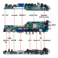 Плата драйвера контроллера подходит для BT101IW01 BT101IW03 LVDS 40 Pin 10,1 "комплект цифрового сигнала DVB 1024*600 матрица ноутбука 2AV + USB + DHMI + VGA