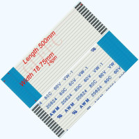 Кабель FFC, 280–6500&nbsp;мм, гибкий, плоский, 14-контактный, 1,25&nbsp;мм, AWM 20624, соответствует RoHS, для TTL, ЖК-экрана, DVD, компьютера