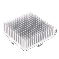 Алюминиевый радиатор Heatsink для охлаждения микросхемы, IC, LED, компьютера, теплопроводная лента, 50x50x15 мм