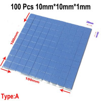 Теплопроводная термопрокладка 3 Вт/мК, 100 шт., 10x10x1 мм, радиатор процессора, охлаждающая проводящая силиконовая прокладка, термопрокладки