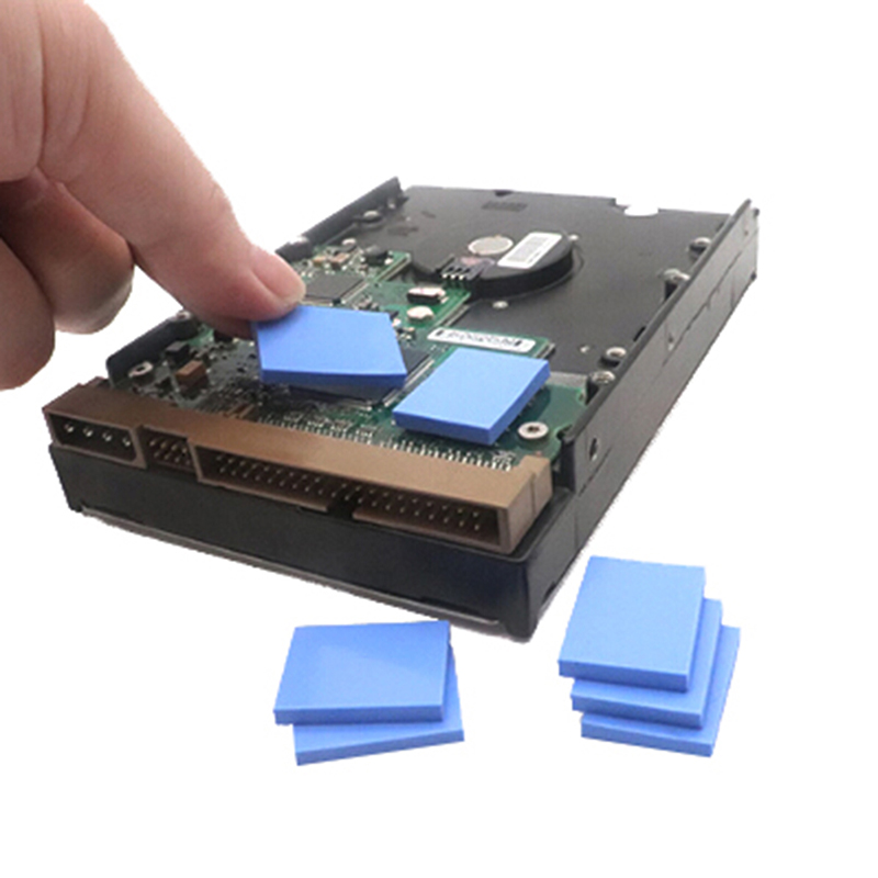 100*100*5mm Blue Thick CPU Heatsink Thermal Conductive Silicone Pad