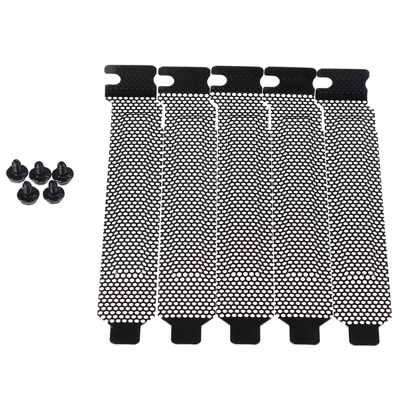 5Pcs PCI Slot Cover / PCI Slot Cover Dust Filter Blanking Board With Screws Black Stainless Steel