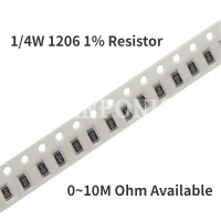 100 шт. 1206 SMD резистор 0R ~ 10M 1/4W 1R 2.2R 4R7 10R 100R 150R 220R 330R 470R 560R 1K 1% K 10K 47K 2,2 K 100K 1M 4,7 M Ом