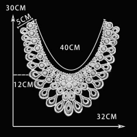 Черно-белая кружевная аппликация на груди, украшение, искусственный воротник, вышивка, сделай сам, одежда, принадлежности для рукоделия, аксессуары, 1 шт., на продажу