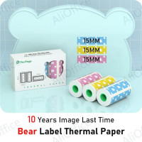 Peripage мини-бумага для принтера 15 мм 30 мм, медведь, фотобумага для термопечати для A6/A8, водонепроницаемая, маслостойкая, с защитой от царапин