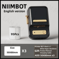 Принтер для этикеток Niimbot B21, портативный ручной термопринтер, мини-Штрих-код, QR-код, наклейка, бумага, цветные рулоны, кабель для изготовления