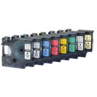 Принт для Dymo D1 45010 45013, черный, красный, синий, желтый, зеленый, 12 мм лента для маркировки, 8 шт. в наборе, прозрачный, 45018 45020