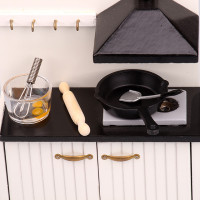 1 Набор 1:12 миниатюрная скалка для кукольного домика для сковородок, шпатель, венчик для яиц, чаша, имитация кухонной утвари, модель игрушки, мини-украшение