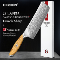 Шэньчжэнь флагманская серия 7 дюймов раньше 73 слоя Дамасская Порошковая сталь оливковая деревянная ручка кухонные столовые приборы