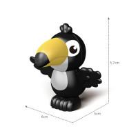 Совместимые большие строительные блоки, аксессуары для животных, зоопарк, ящерица, тукан, насекомое, большие кирпичи, Детская сборка, игрушки, детские подарки