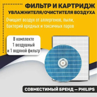 Фильтр и картридж увлажнителя воздуха FY114+FY5156 для Philips Air Purifier HU5930 HU5931