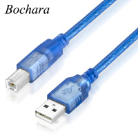 Дата-кабель USB A (штекер)/USB B (штекер), Bochara, 30/50/100 см, USB 2.0, с двойным экранированием (фольга + оплетка), высокая скорость передачи данных, для принтеров
