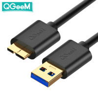 Кабель USB 3,0 A/Micro B QGeeM, 1,5&nbsp;м, для передачи данных, для внешнего жесткого диска (HDD), Samsung S5, Note3