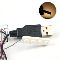 Строительные блоки, 1x4 USB-порта, светящиеся светодиодные фонарики, для самостоятельной сборки, 2x2, совместимы с просветлениями