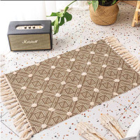 Скандинавские минималистичные коврики из хлопка и льна, прикроватные коврики для спальни, диваны для гостиной, журнальные столики, ковры с кисточками ручной работы