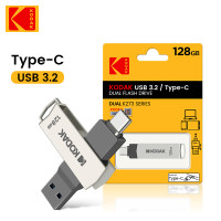 Металлический USB-флеш-накопитель Kodak K273C, OTG, Тип C, флеш-накопитель на 64 ГБ, 128 ГБ, usb-накопитель 2 в 1, высокоскоростной флеш-накопитель 3,2 для смартфона