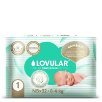 Подгузники Lovular Hot Wind Bamboo NB 0-4 кг 32 шт. р.1 (NB)