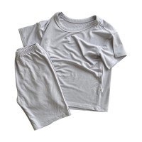 Костюм для малышей, летний комплект одежды из 2 предметов, рубашка с коротким рукавом и шорты, Однотонная футболка и трусы для малышей, домашняя одежда, оптовая продажа