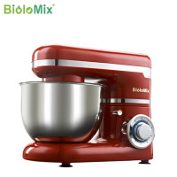 BioloMix 1200W 5L Electric Kitchen Food Stand Mixer Stainless Steel Bowl 6 Speed Cream Egg Whisk Whip Dough Kneading Food Mixer