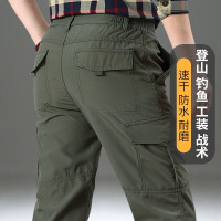 戶外速乾褲男夏季薄款釣魚登山長褲戰術褲冰絲防水耐磨衝鋒褲春秋