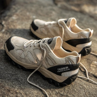 西域駱駝登山鞋男真皮夏季透氣防滑情侶戶外運動中年爸爸徒步鞋子