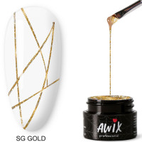 Spider Gel AWIX Gold, 5g, гель краска тонкие линии, паутинка золотая