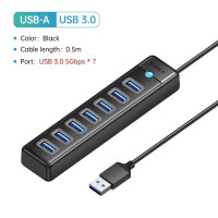 ORICO USB 3.0 КОНЦЕНТРАТОР 7 портов разветвитель высокоскоростной передачи данных Type C концентратор расширения ноутбука Компьютерные аксессуары