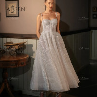 Длинные Роскошные вечерние платья Aileen для женщин, блестящее белое платье трапециевидной формы для свадьбы, выпускного вечера, бальное платье, Халат