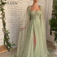 Женское вечернее платье с разрезом сбоку, Элегантное Длинное блестящее платье в готическом стиле