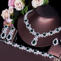 CWWZircons роскошный большой зеленый CZ женский свадебный костюм ювелирное ожерелье 4 шт африканские Дубай Свадебные вечерние Ювелирные наборы T597