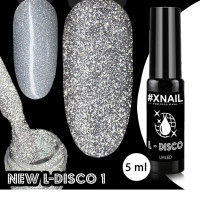 Гель лак для ногтей светоотражающий Xnail Professional с блестками New L-Disco