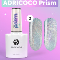 ADRICOCO Гель лак Prism № 02 - blue kitty (8 мл.) серый голубой кошачий глаз призма для ногтей