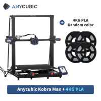 3D-принтер Anycubic Kobra Max FDM, большой объем сборки 45x40x40 см, 25 точек, автовыравнивание, стабильная двойная ось Z, быстрая сборка