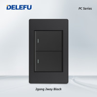 Огнестойкая панель из поликарбоната DELEFU с двойным USB-портом типа C, розетка стандарта Бразилии, черная настенная розетка, электрический выключатель, 10 А 20 А