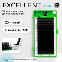 Le Maitre (Le Mat) ресницы для наращивания микс черные "Excellent" 20 линий C 0.10 MIX 6-13 mm