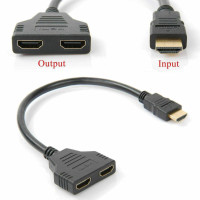 HDMI 1 In 2 Out Splitter 1080P Male To Double Female Adapter