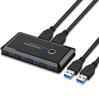 跨境新品 USB3.0打印机共享器4口usb多接口两台电脑切换器分线器