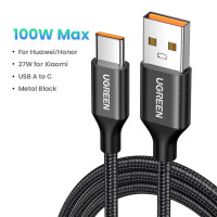 Ugreen 100W USB Type C Кабель 6A SuperGharge Quick Charge 3.0 Fast USB C Зарядка данных Cable Type-C USB-проволока для Huawei P30 USB