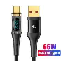 USB-кабель USAMS с разъемом USB Type-C и светодиодным дисплеем, 100/66 Вт