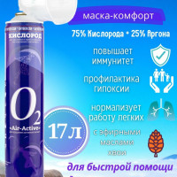 Кислородный баллончик AIR-ACTIVE, аргон с отдушкой хвои + маска комфорт, 17 л