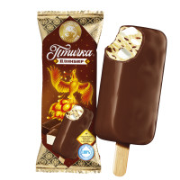 Мороженое Эскимо пломбир с кусочками суфле, шоколадной крошкой в глазури Птичка, 80 г