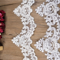 Изящная 1 ярд ткань цвета слоновой кости, венецианская сетка, аппликация с кружевной отделкой для шитья, для свадьбы Dec.9cm