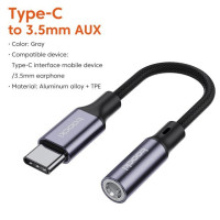 Адаптер для наушников Toocki USB Type C 3,5 Jack USB C на 3,5 мм AUX аудиокабель для наушников Huawei P30 Xiaomi Mi 10 9 Es