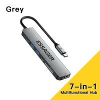 USB-концентратор Essager 7 в 1 с Type C 3,1 на 4K HDMI адаптер с RJ45 SD/TF кардридером PD Быстрая зарядка для MacBook ноутбук компьютер