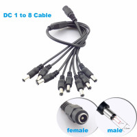 Кабель питания постоянного тока от 1 до 8, разветвитель питания, адаптер, шнур для камеры видеонаблюдения, Женский к мужскому, 5,5 мм x 2,1 мм
