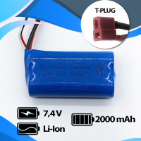 Аккумулятор Li-Ion 7,4 V 2000 mAh разъем T-Plag для Remo Hobby Smax RH1631